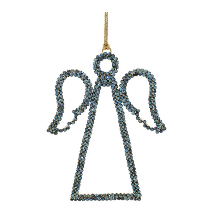 Sparkling Blue Green Angel Ornament