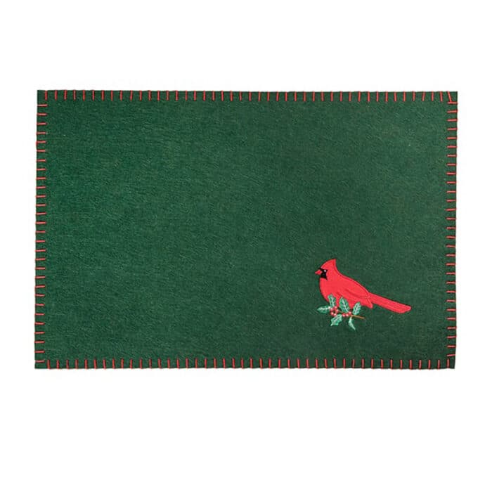 Cardinal Holly Felt Placemat Rectangle
