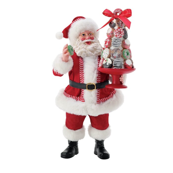 Donut Tower Santa Figurine