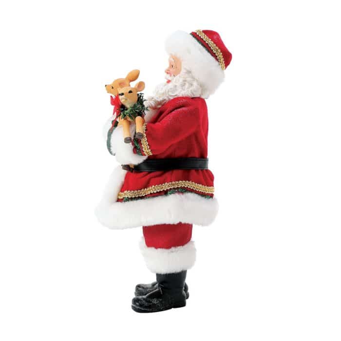 Double Deer Santa Figurine Side
