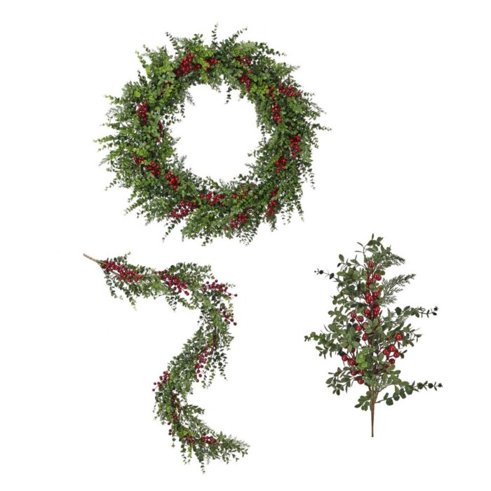 Eucalyptus Pine and Berry Greenery