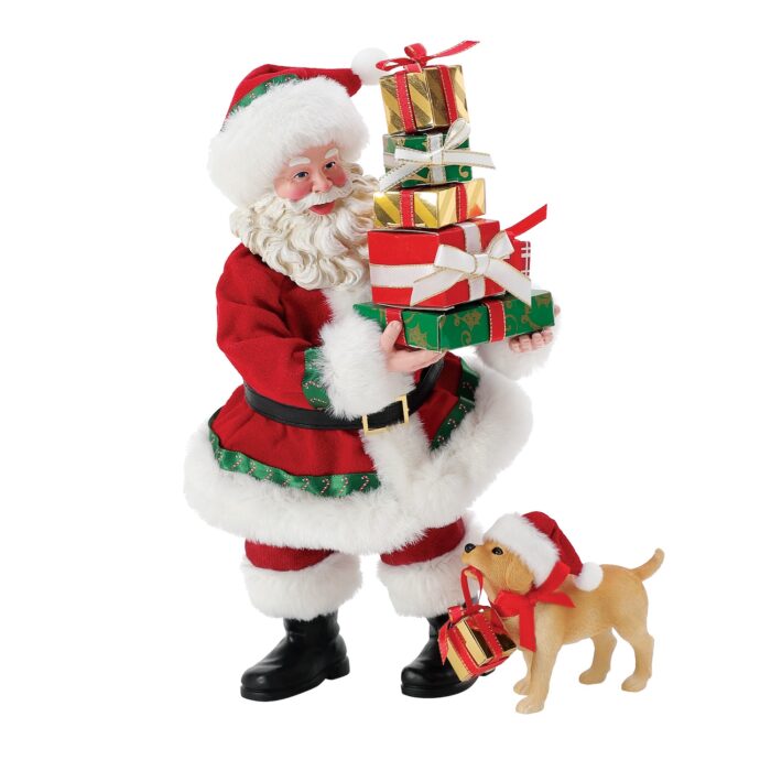 Furry Helper Santa Figurine