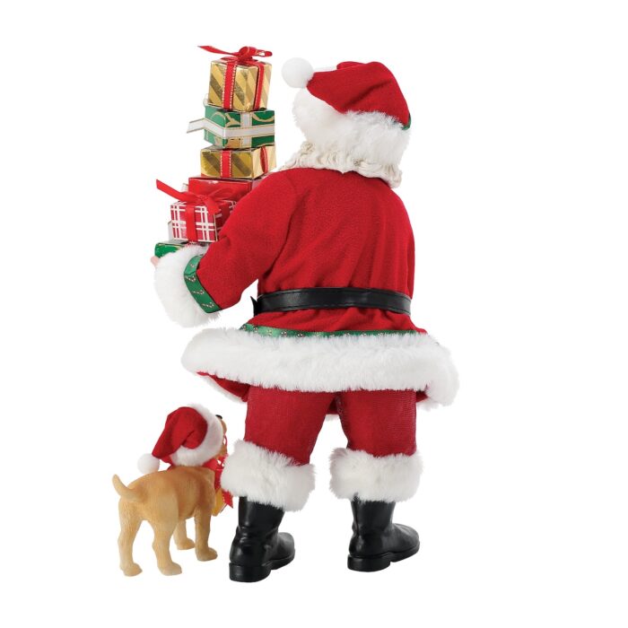 Furry Helper Santa Figurine Back