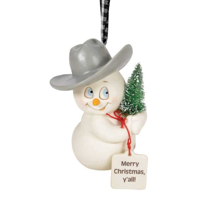 Merry Christmas Yall Snowpinion Ornament