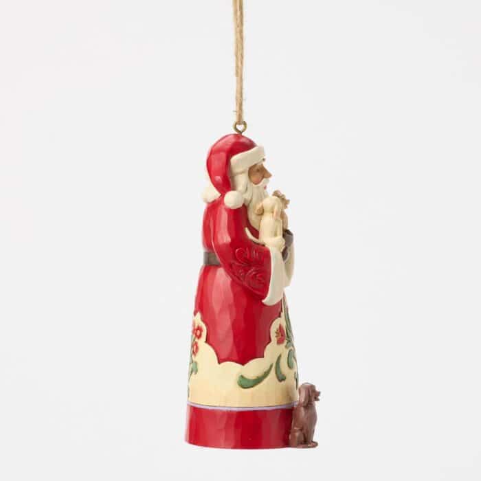 Santa with Pets Ornament by Jim Shore Side