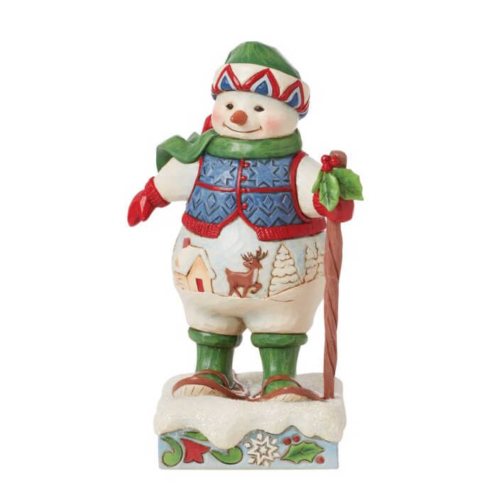 Snowman Snowshoeing Winter Figurine By Jim Shore Front