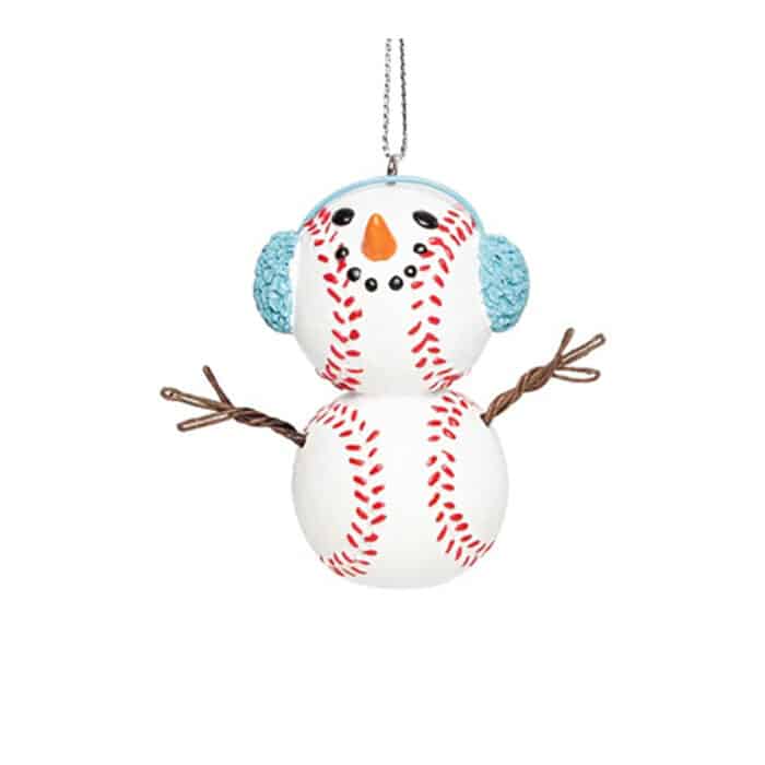 Snowman Sport Ball Ornament Baseball