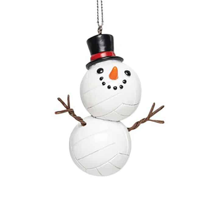 Snowman Sport Ball Ornament Volleyball