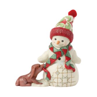 Snowman With Playful Puppy Figurine By Jim Shore