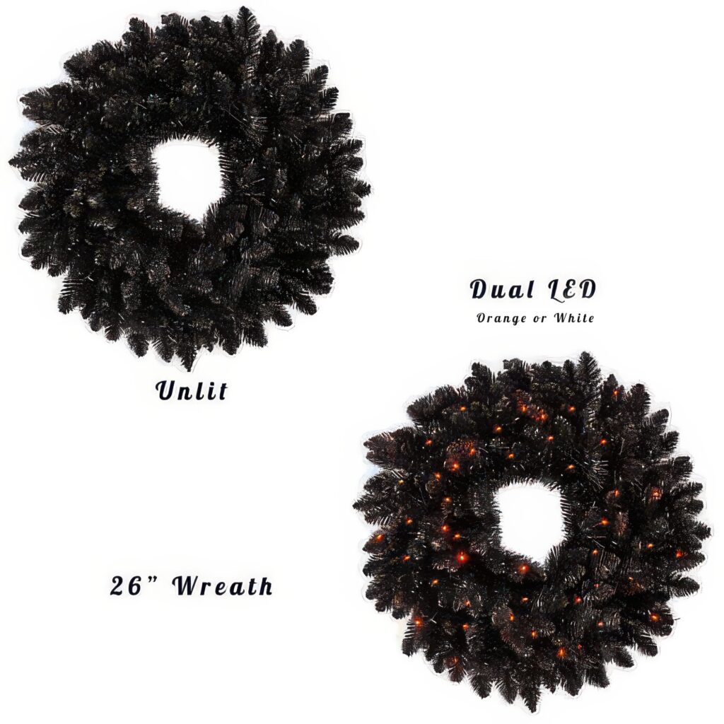Black Forest Wreath Lit or Unlit