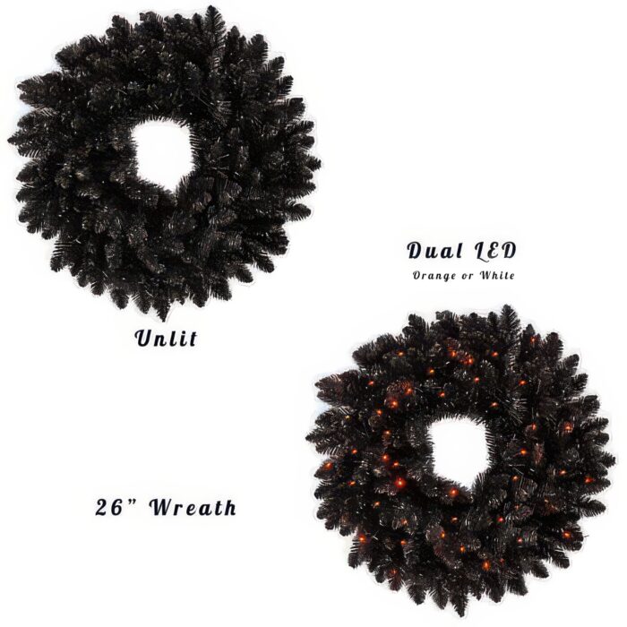 Black Forest Wreath Lit or Unlit