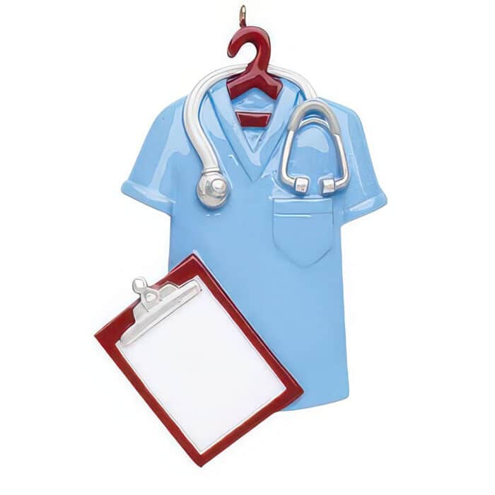 Blue Scrubs Ornament Personalize