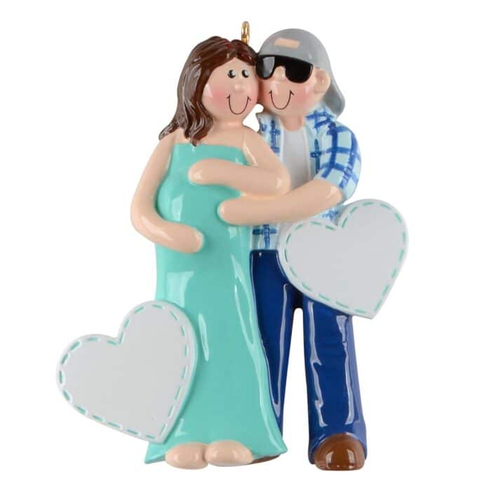 Expecting Couple Heart Ornament Personalize