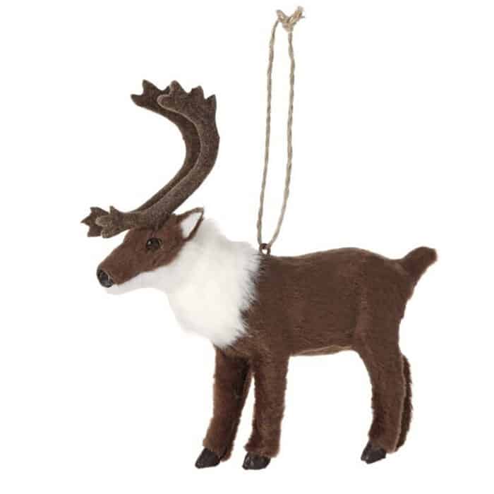 Faux Fur Reindeer Ornament