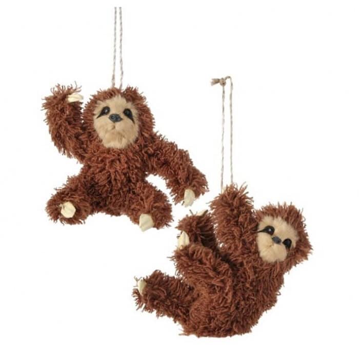 Faux Fur Sloth Ornament