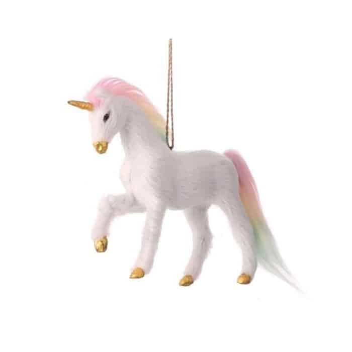 Faux Fur Unicorn Ornament