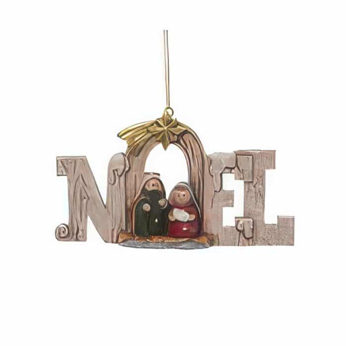 Joy Hope Noel Holy Family Ornament Noel