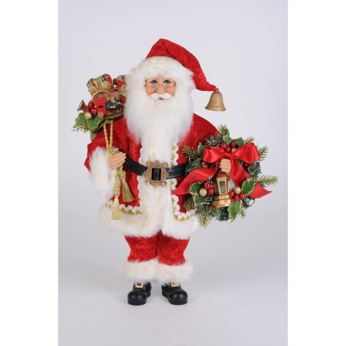 Berry Wreath Santa Lighted by Karen Didion