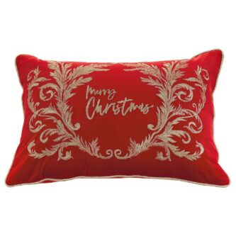 Merry Christmas Velvet Decorative Pillow