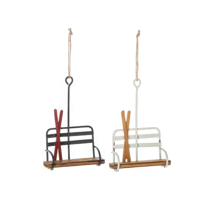 Metal Ski Chair Lift Ornament