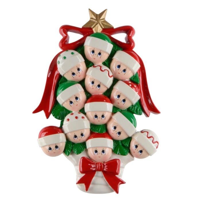 Potted Christmas Tree Large Family Ornament Personalized