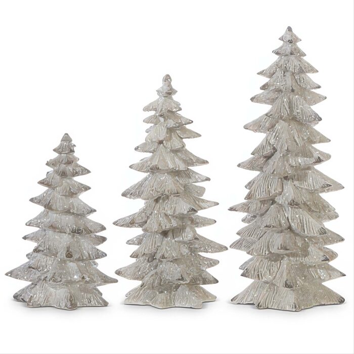 White Glittered Tree Set