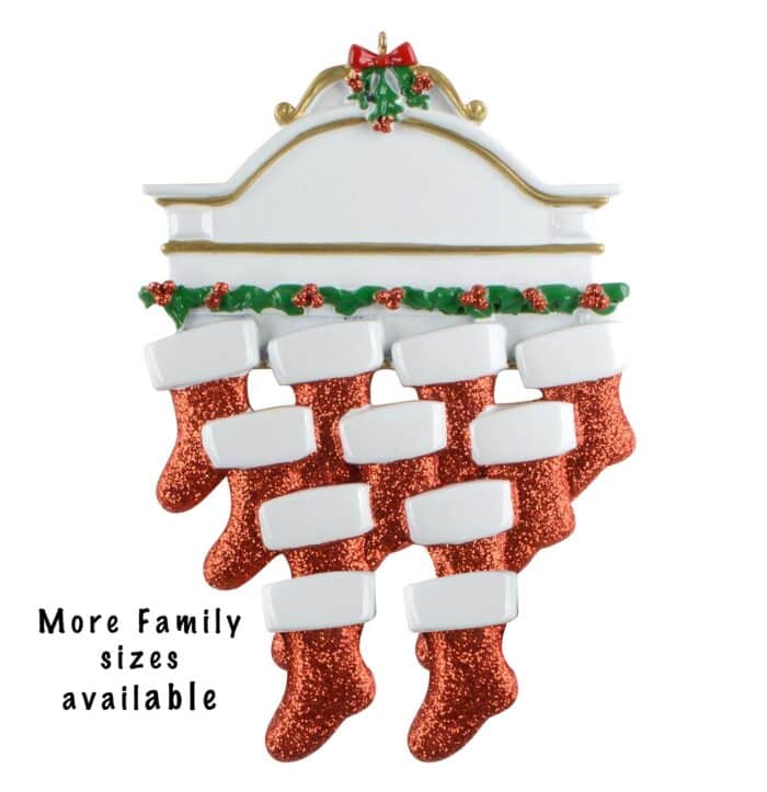 White Mantle Large Family Ornament Personalized 11