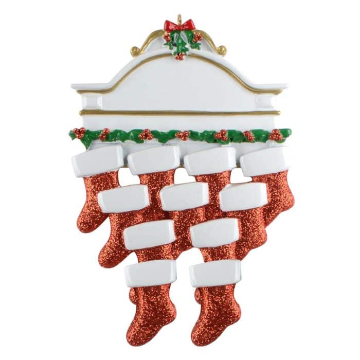 White Mantle Large Family Ornament Personalized Eleven