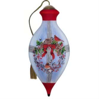Cardinal Couple On Wreath NeQwa Art® Ornament