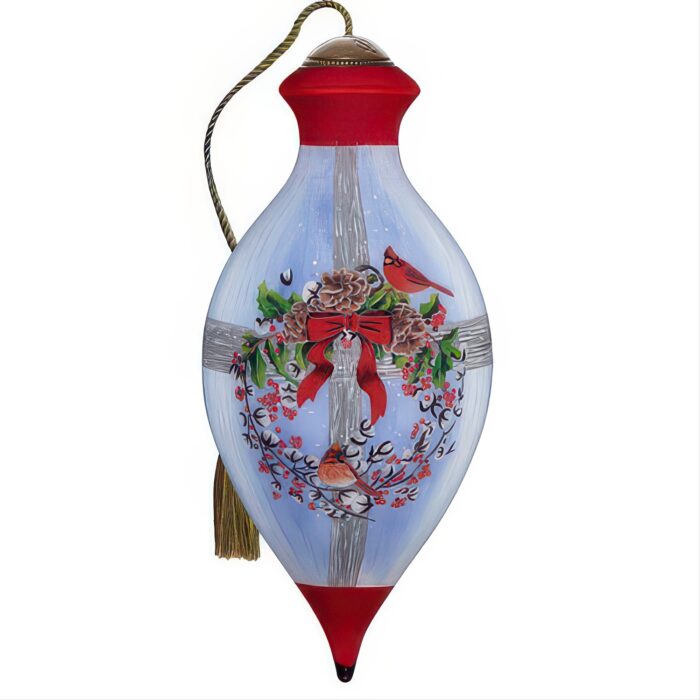 Cardinal Couple on Wreath Neqwa Art® Ornament