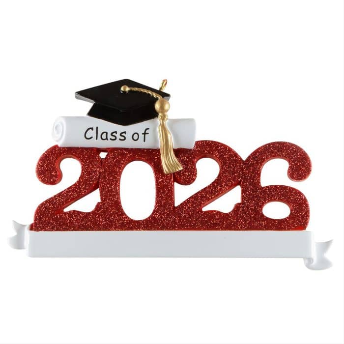 Class of 2026 Ornament Personalized Red