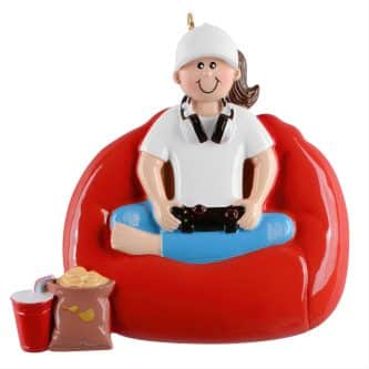 Gamer Girl Ornament Personalized