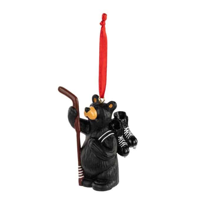 Hockey Player Ornament Bearfoots® Bear Side