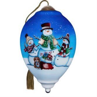 Snowman Family With Puppy NeQwa Art® Ornament