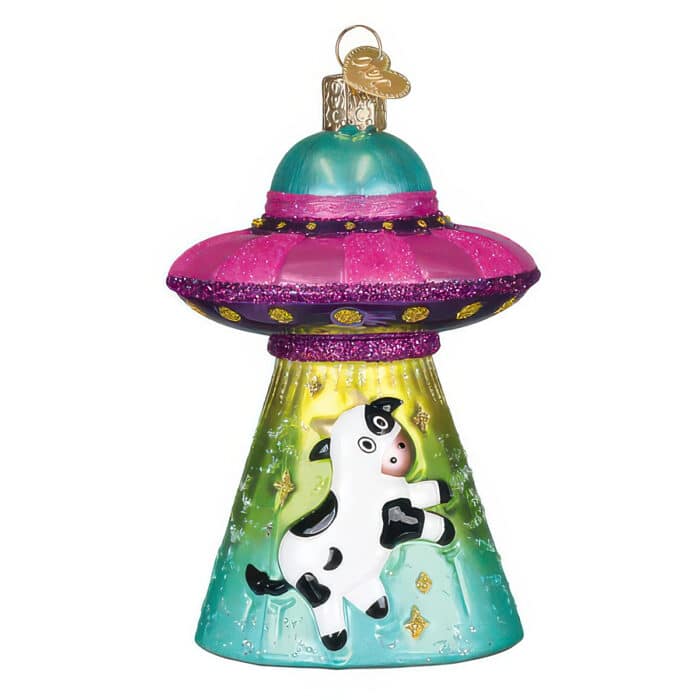 Cow Abduction Ornament by Old World Christmas Side