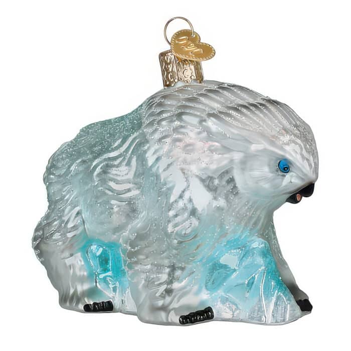 DD Snowy Owlbear Ornament By Old World Christmas Side One