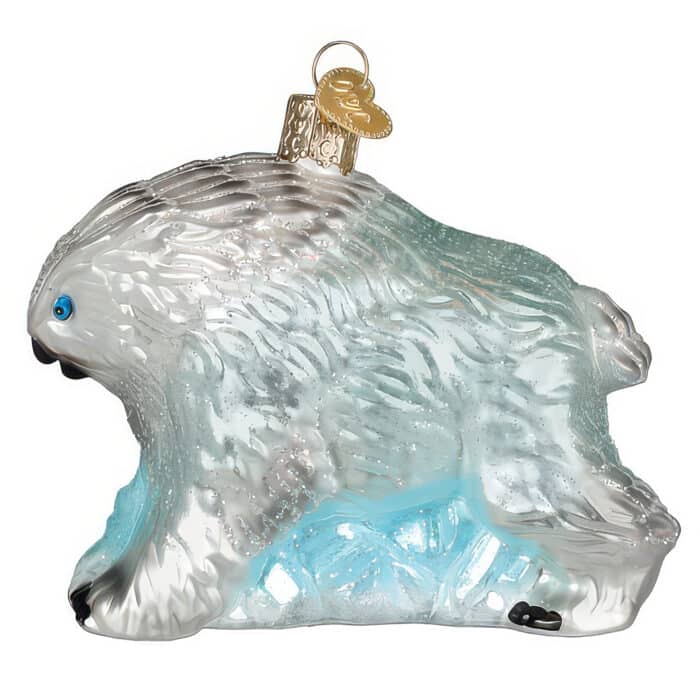DD Snowy Owlbear Ornament By Old World Christmas Side Two