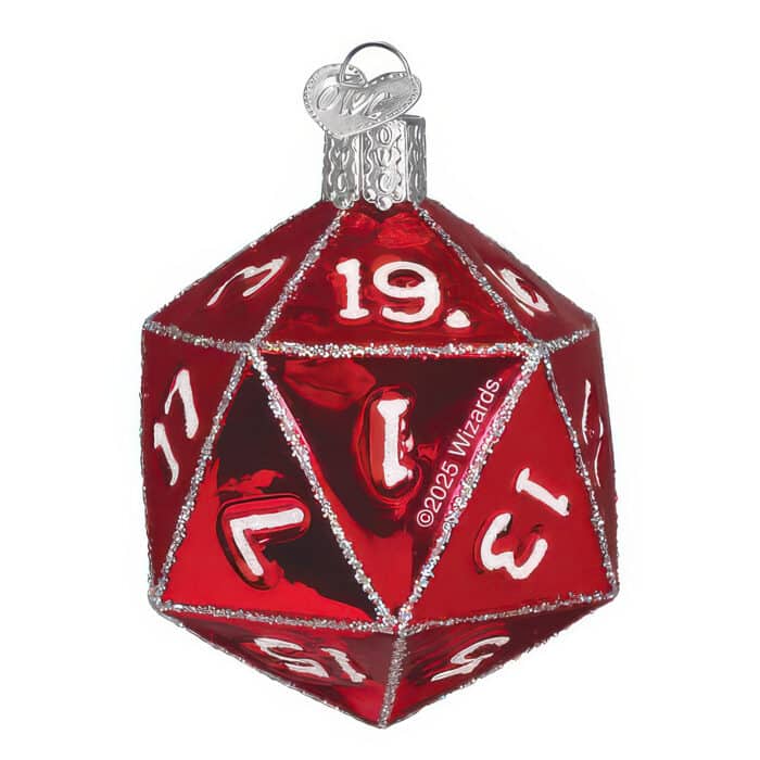 Dungeons Dragons D20 Dice Ornament by Old World Christmas Side