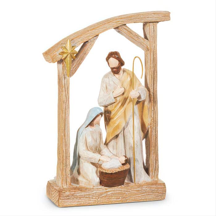 Holy Family Famed in Stable Figurine