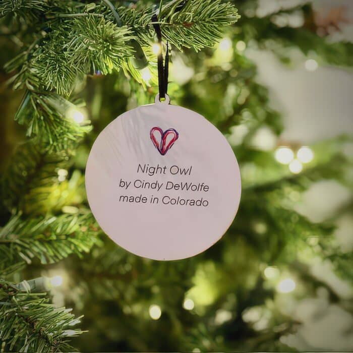 Night Owl Ornament by Cindy Dewolfe Back