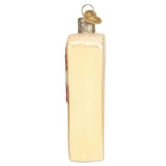 Parmesan cheese wedge ornament by old world christmas side - christmas store Parmesan Cheese Wedge Ornament by Old World Christmas Side