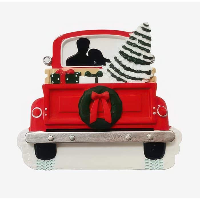 Red Truck Couple Ornament Personalize