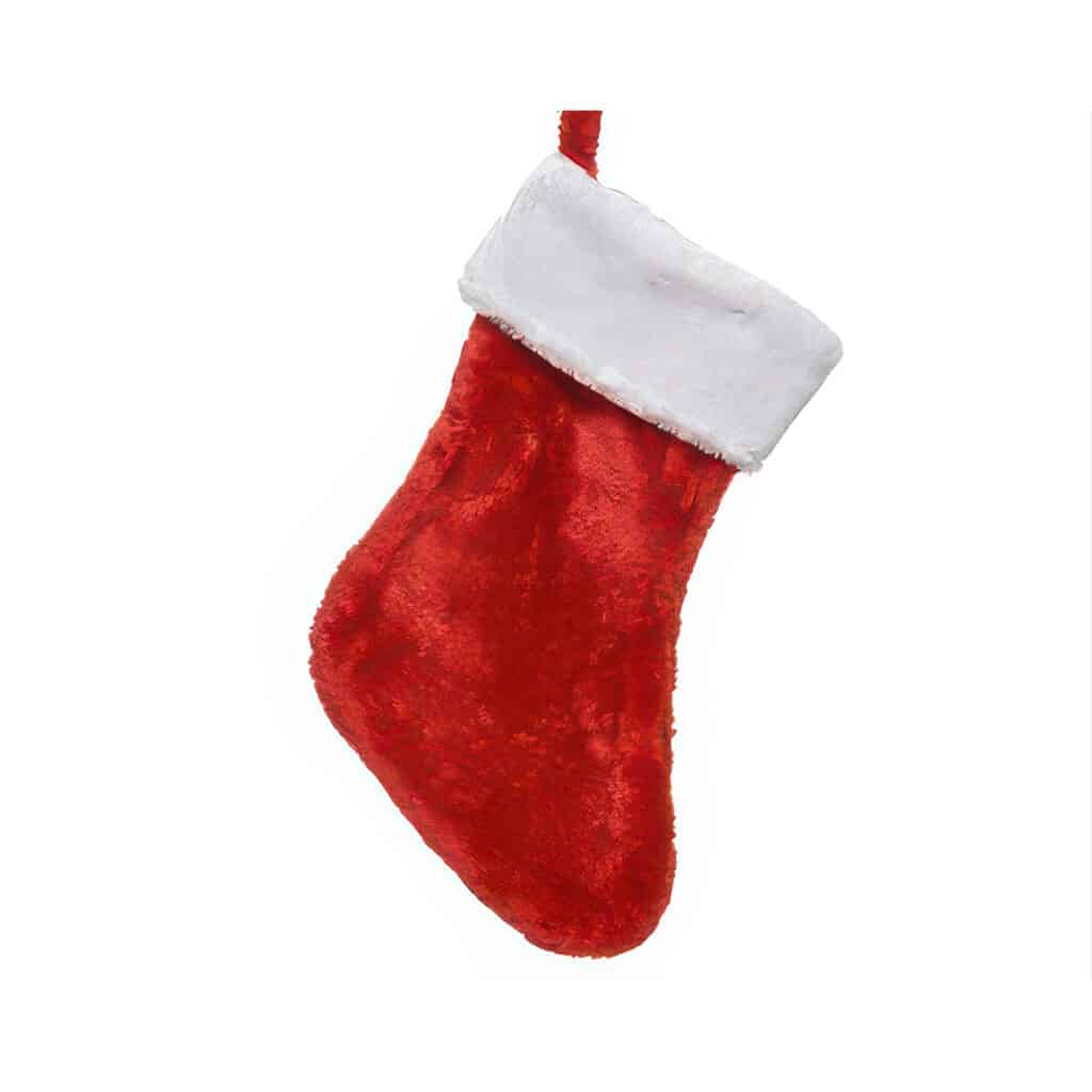 Red with White Faux Fur Cuff Stocking