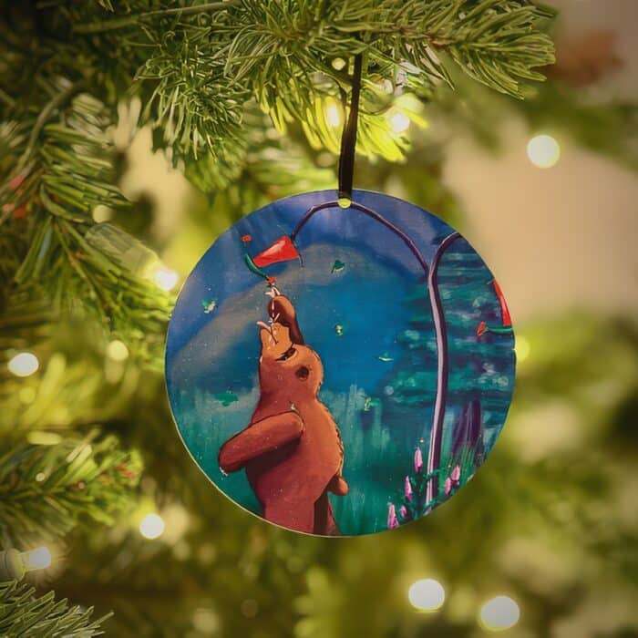 Sweet Nectar Sipping Bear Ornament by Cindy Dewolfe