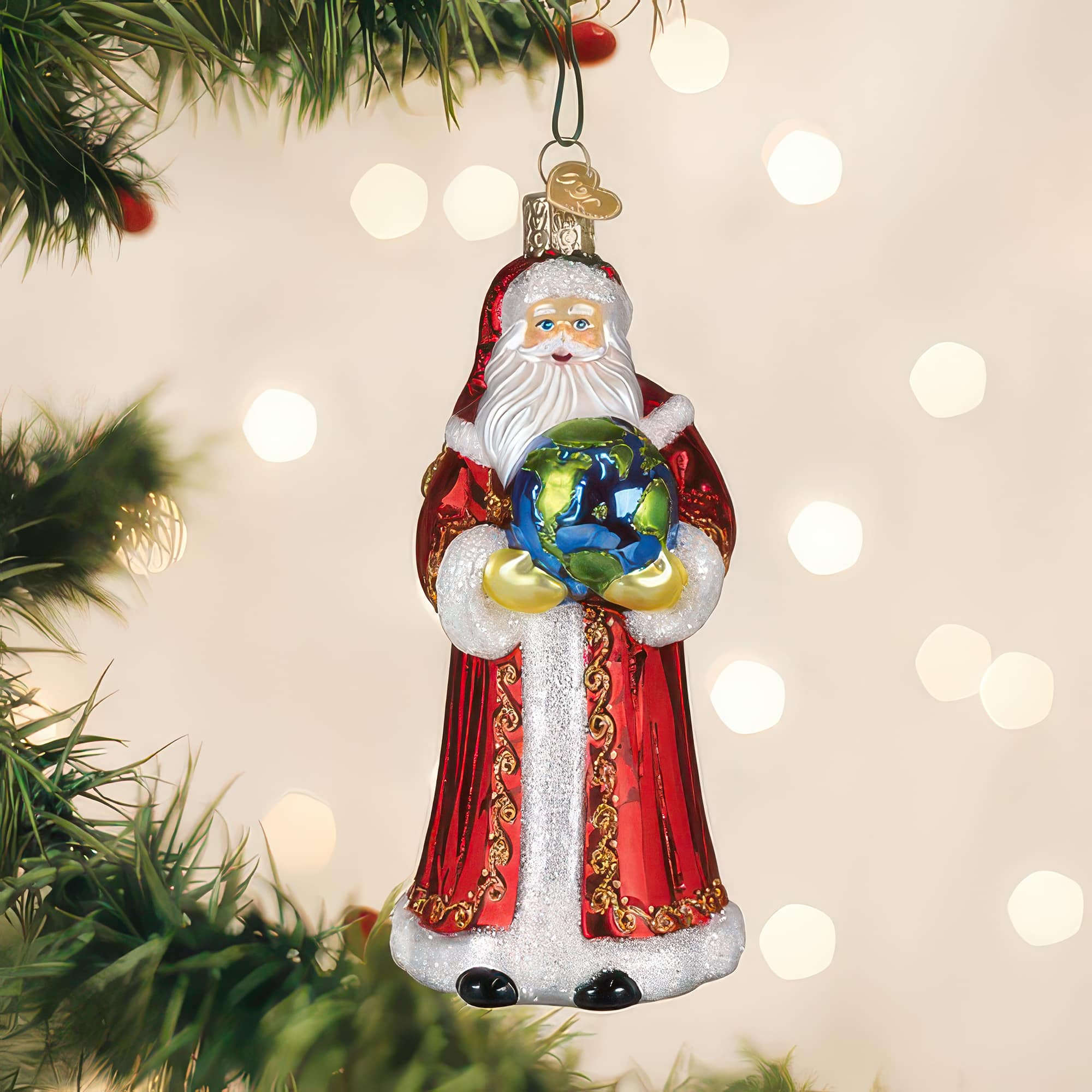 World Peace Santa Ornament By Old