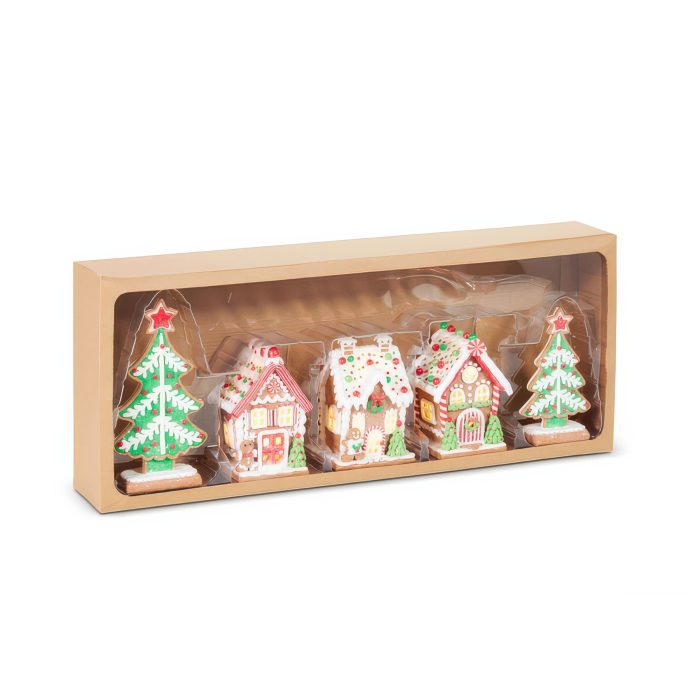 Gingerbread Village Lit Set