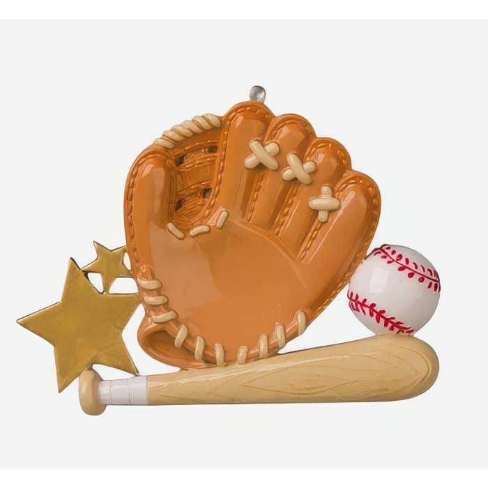 Baseball Bat Glove and Ball Ornament Personalize
