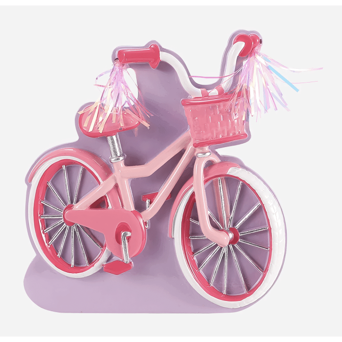 Childs First Bicycle Ornament Pink