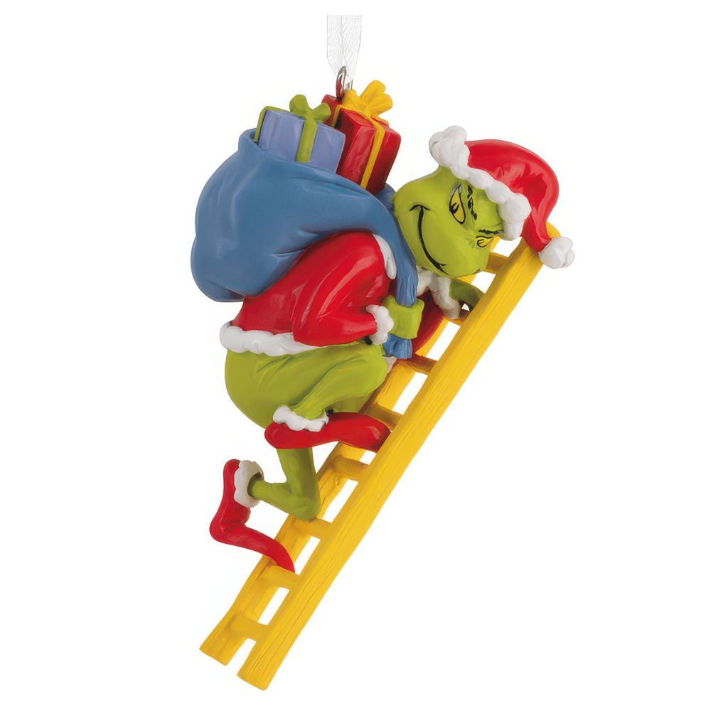 Grinch on the Ladder Ornament the Grinch