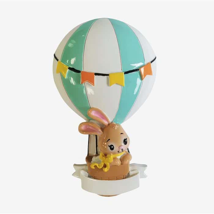 Hot Air Balloon Bunny Ornament Personalized Blue